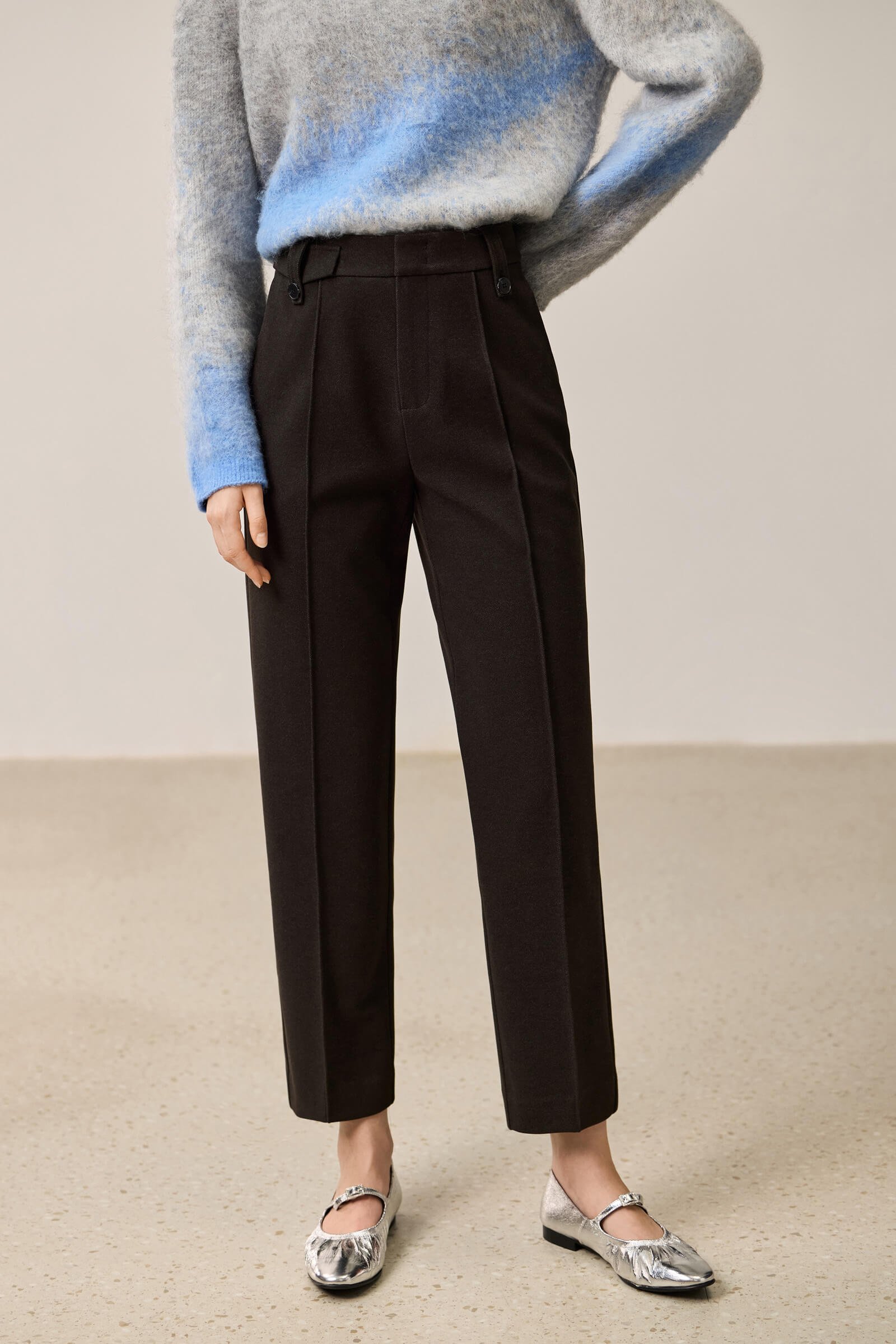 Slim-Fit Straight-Leg Tapered Pants