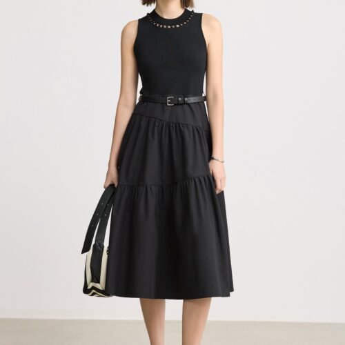 Mixed Media Tiered Dress