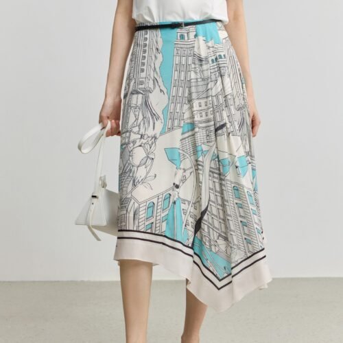Printed A-Line Skirt