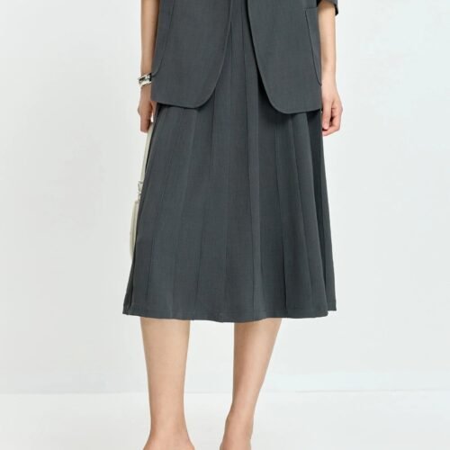 Grey Wrap-A-Line Pleated Skirt
