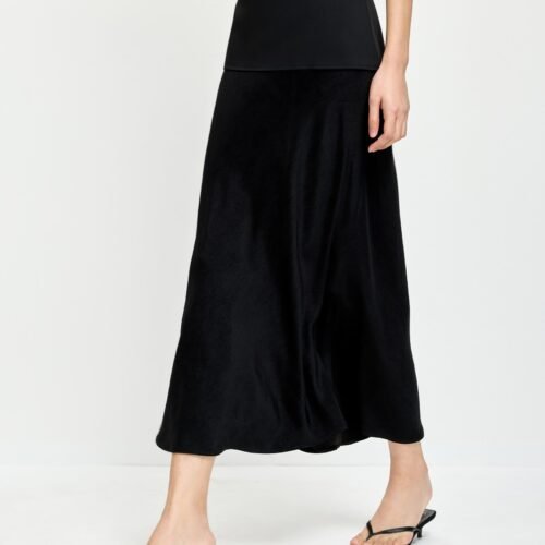 100% Acetate Layered Midi Skirt