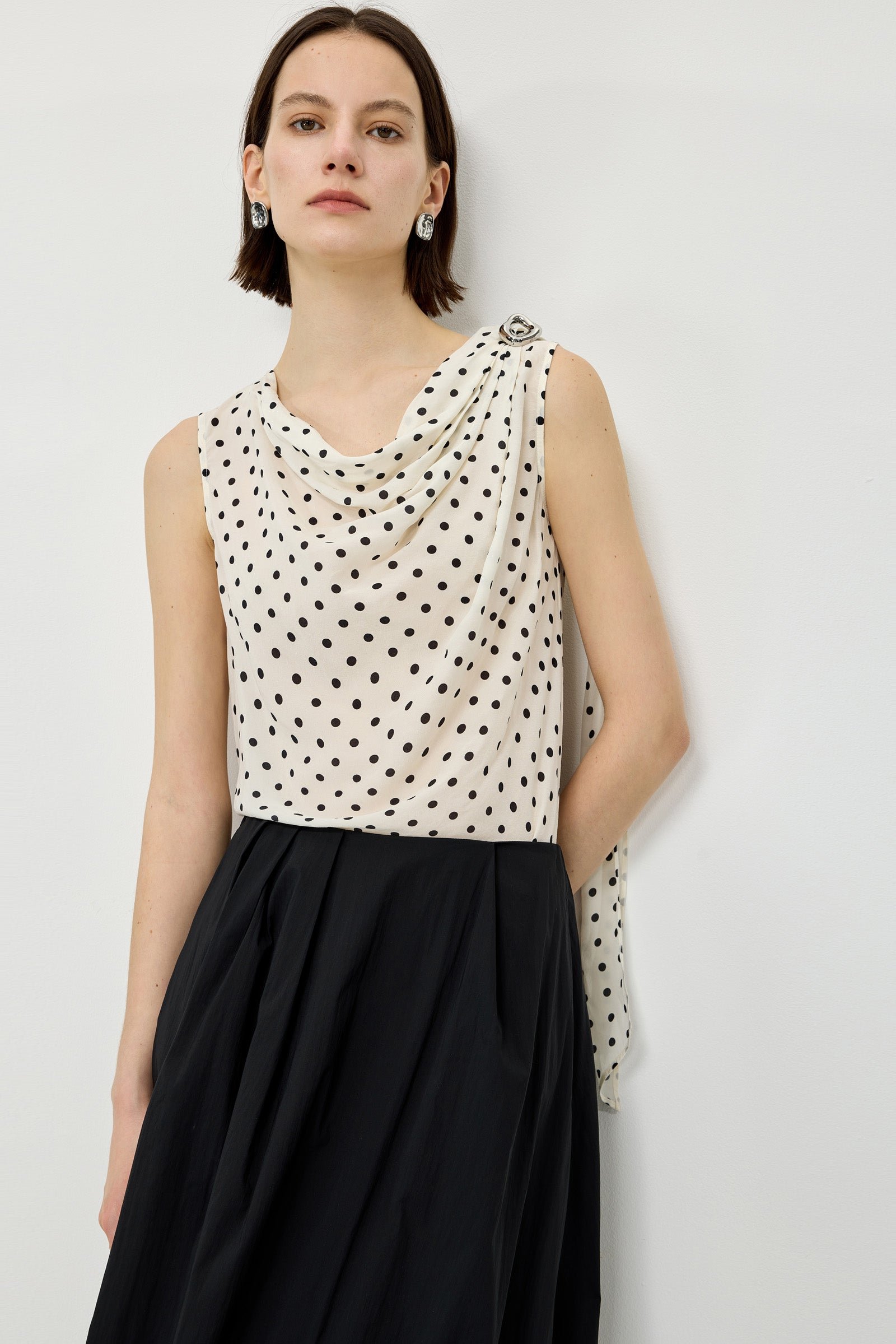 Polka Dot Sleeveless Top