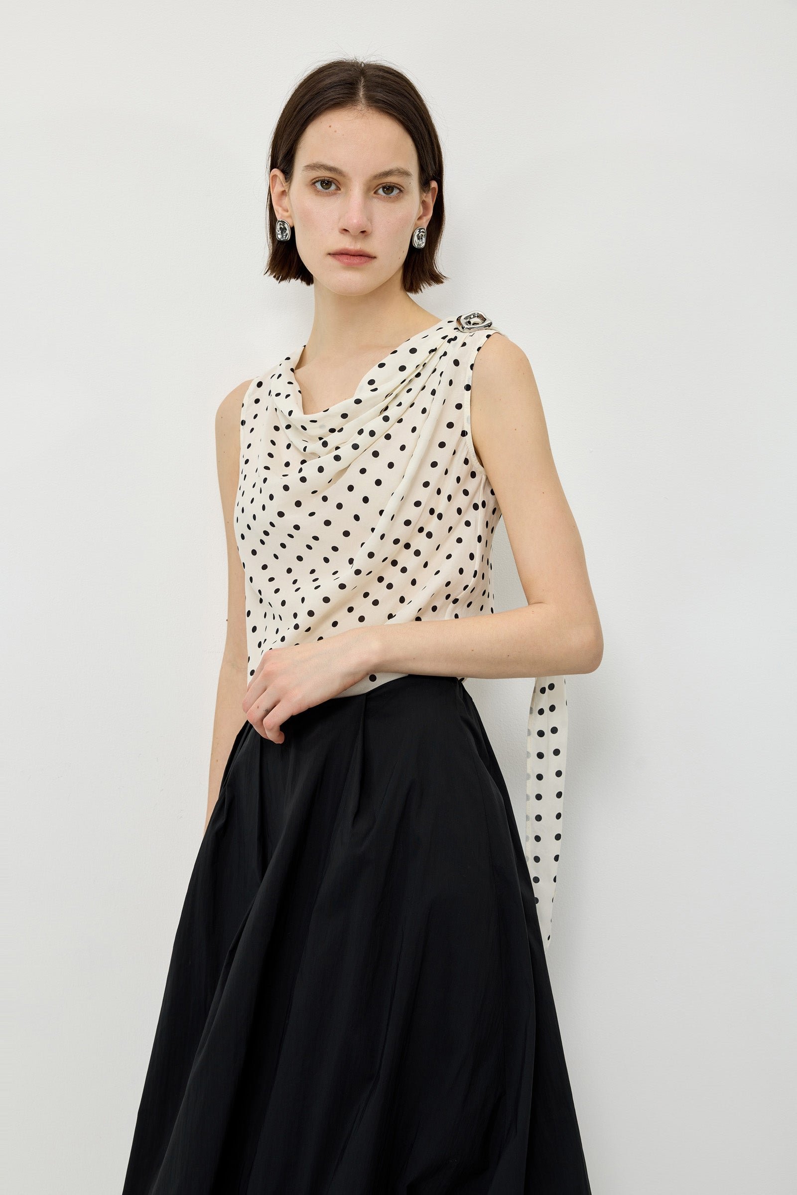 Polka Dot Sleeveless Top - Image 6
