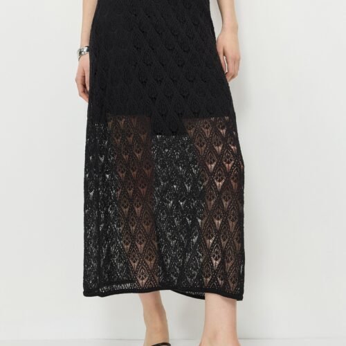 Embroidered Cutout Maxi Skirt