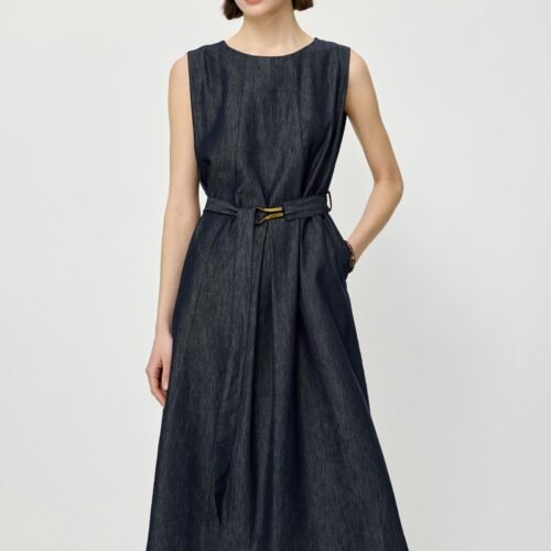 Sleeveless Denim Midi Dress