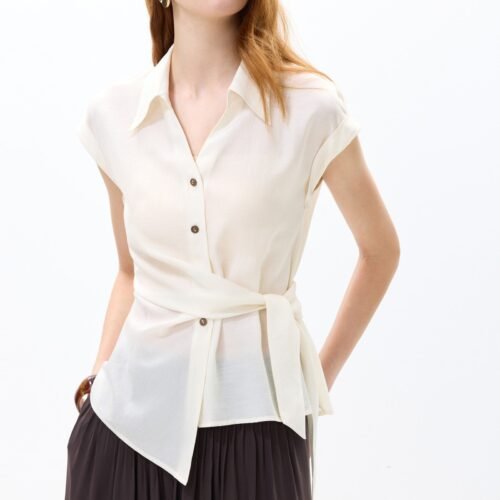 Asymmetric Scissor-Collar Vest Top