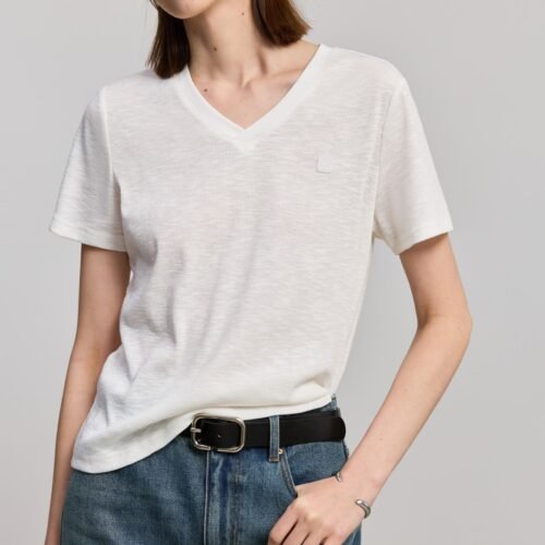 Textured V-Neck Tee