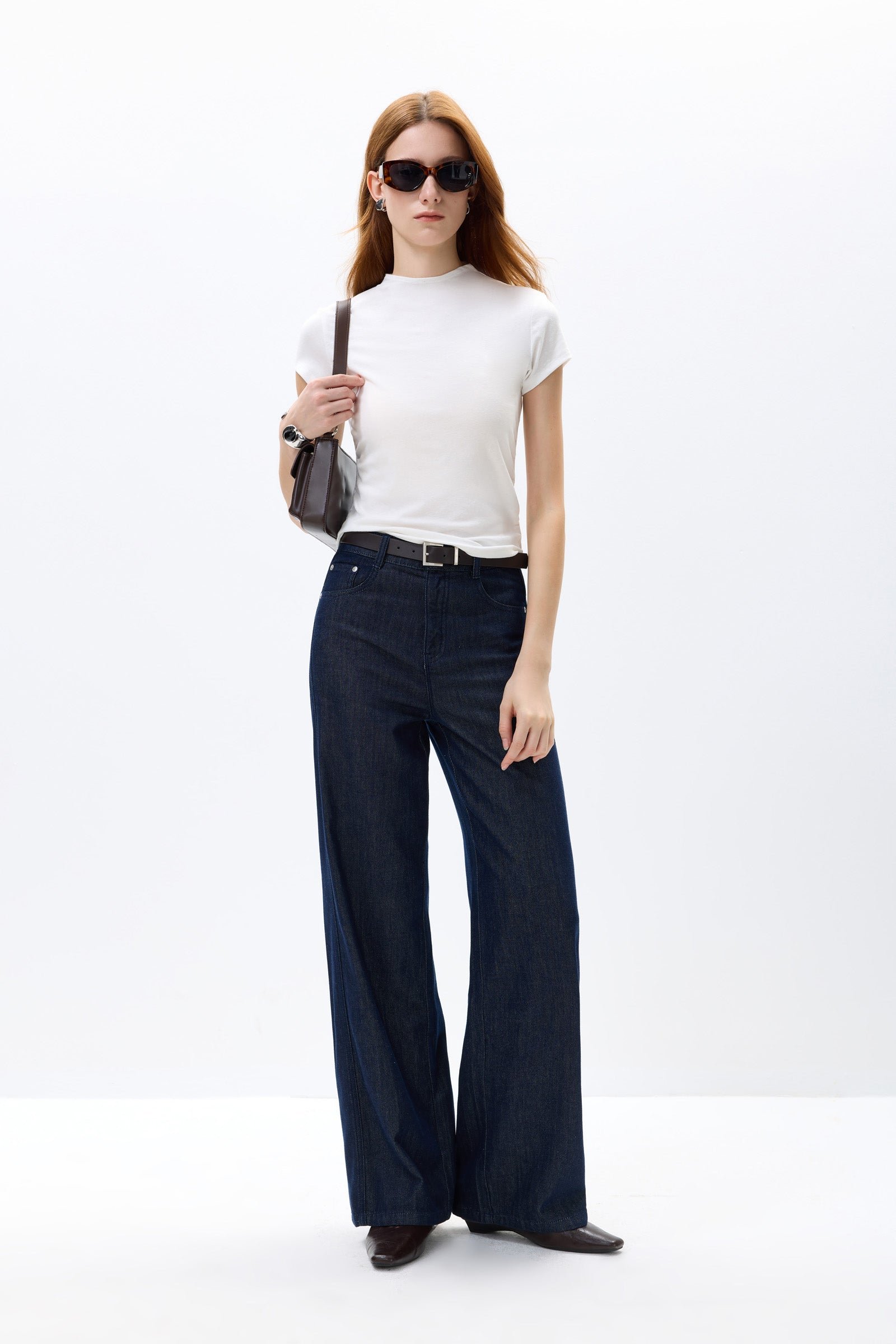 Mock Neck Cap-Sleeve Fitted Tee - Image 2