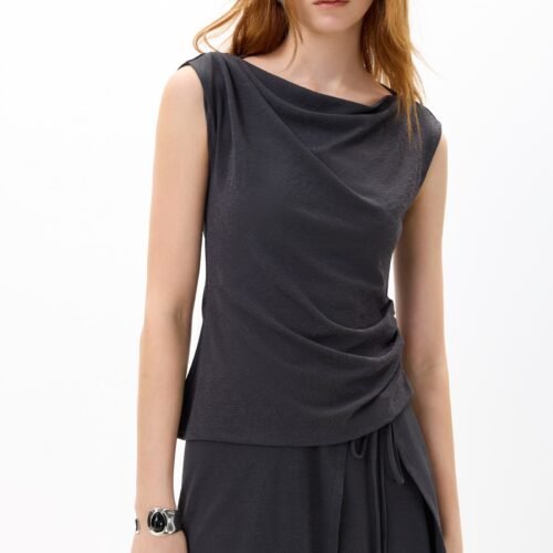 Draped Neck Sleeveless Top