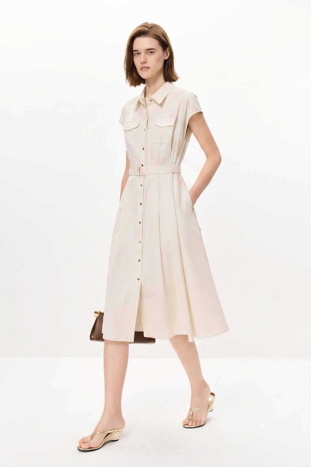 Collared Fit-and-Flare Dress - Image 3
