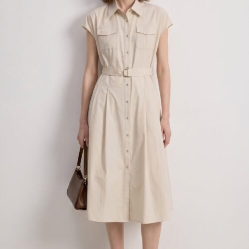 Collared Fit-and-Flare Dress