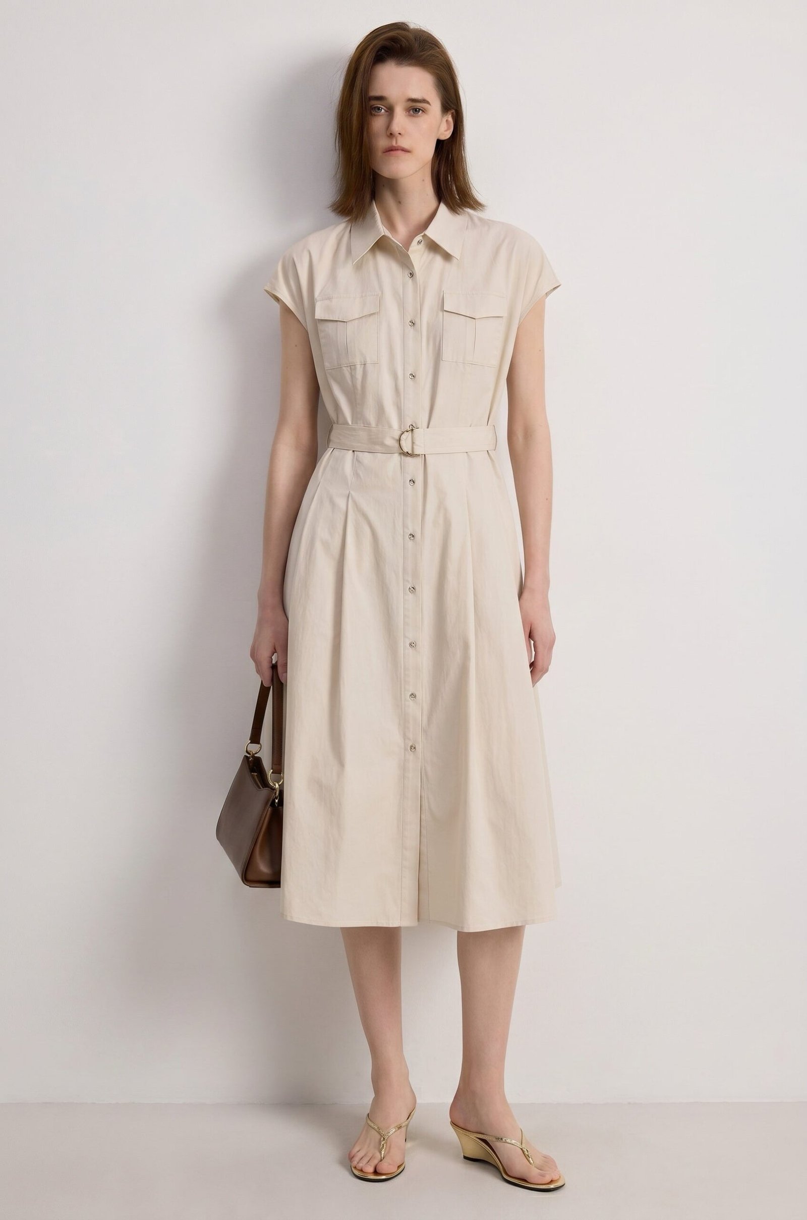Collared Fit-and-Flare Dress