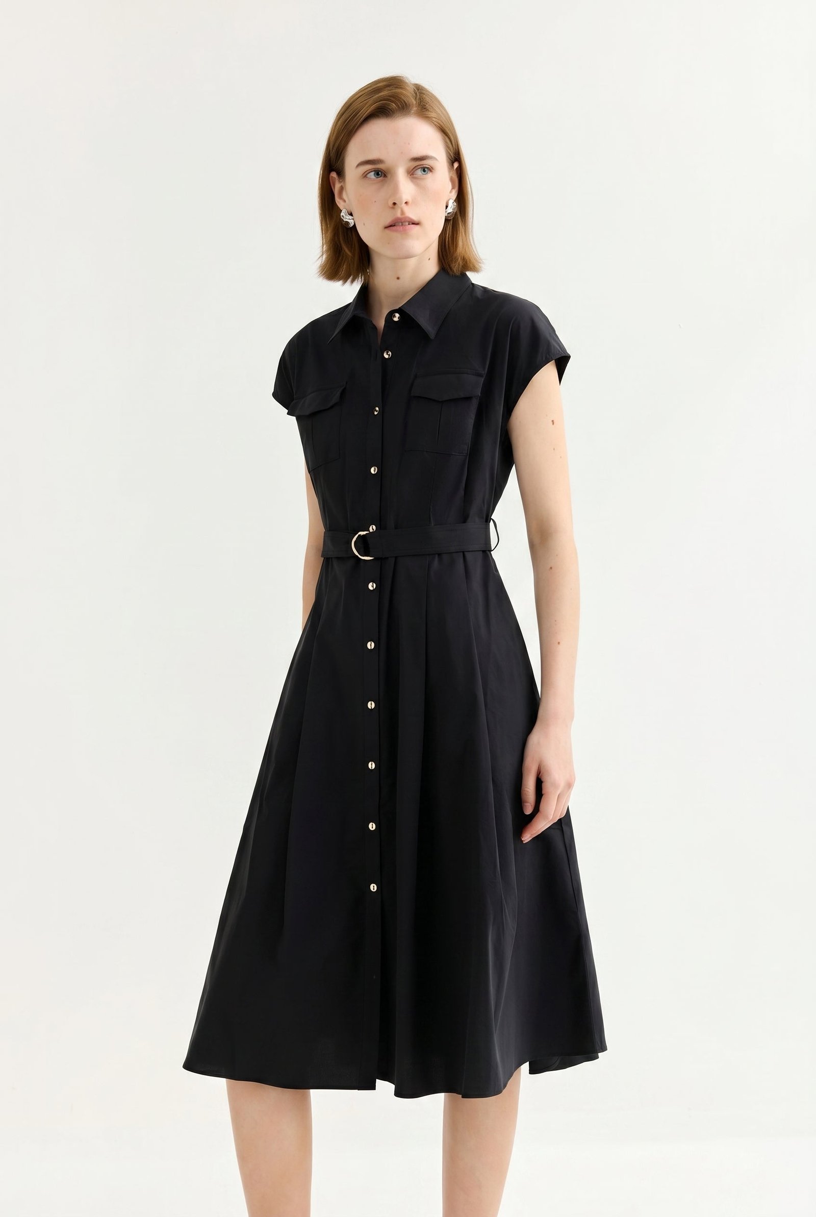 Collared Fit-and-Flare Dress - Image 9